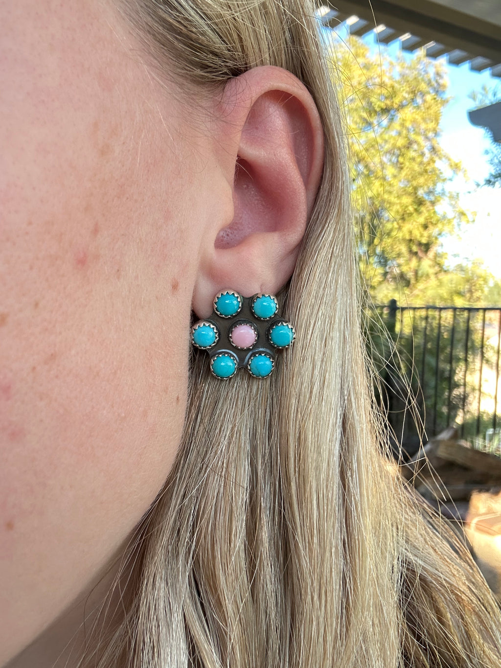 Sonora and Pink conch Earrings