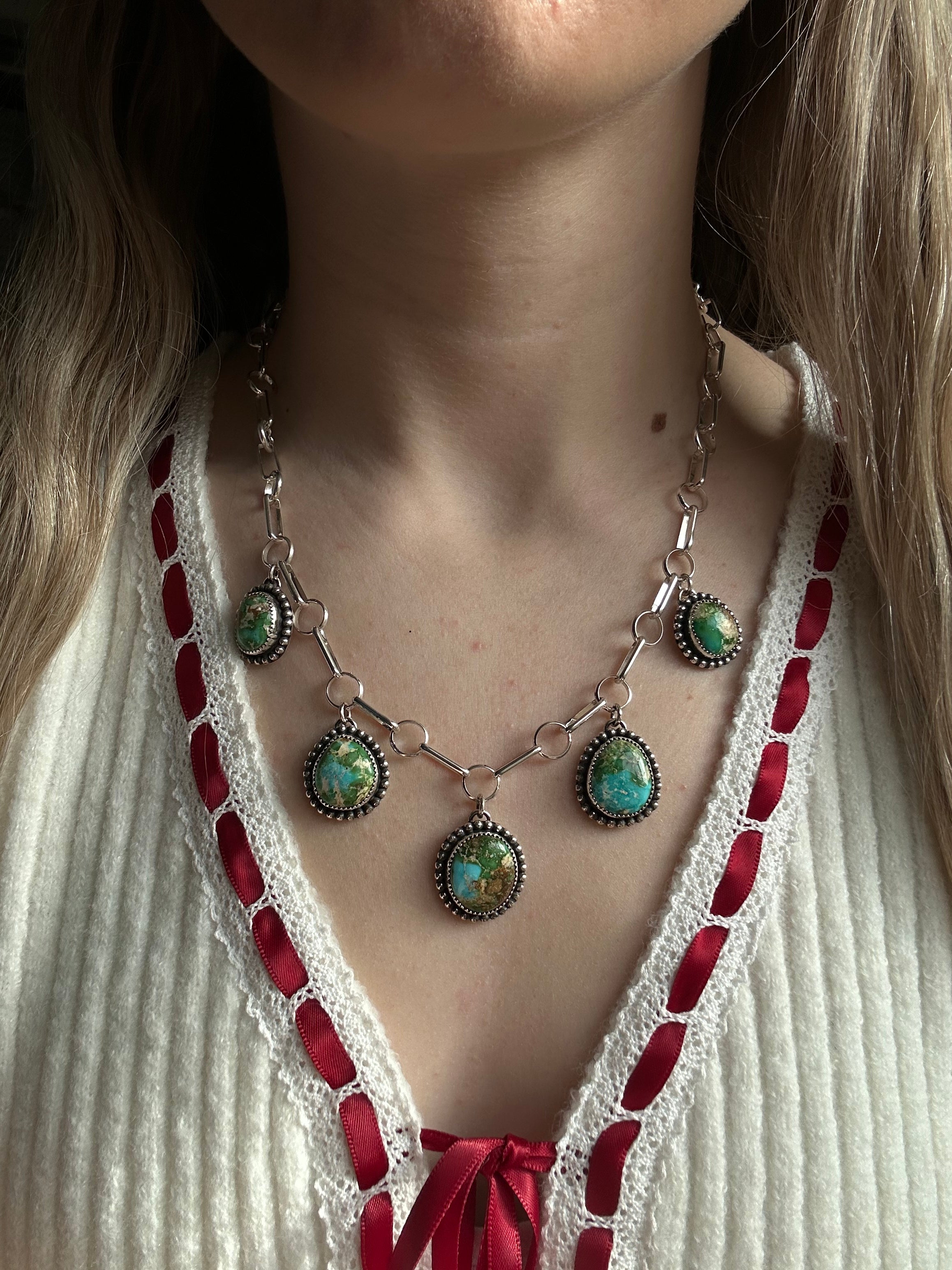 Sonora Gold Turquoise Charm Necklace
