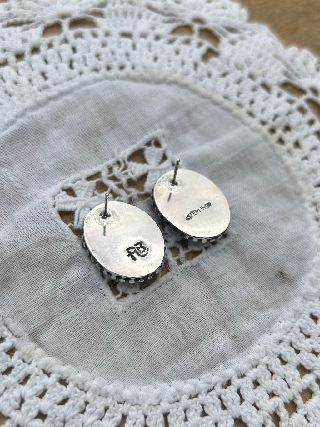 Number 8 Turquoise Oval Earrings