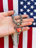 Red Spiny Oyster Heart Pendant