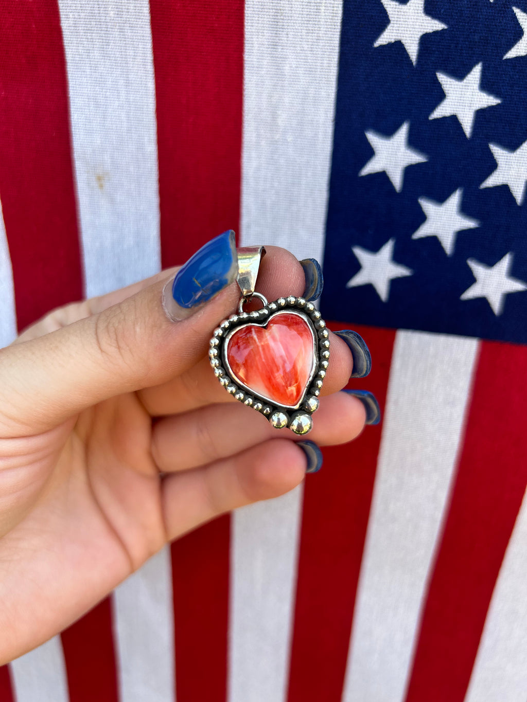 Red Spiny Oyster Heart Pendant